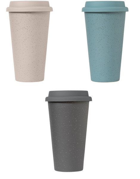 Equator - 265 ml Keramikbecher mit Silikon-Deckel - Doppelwandig