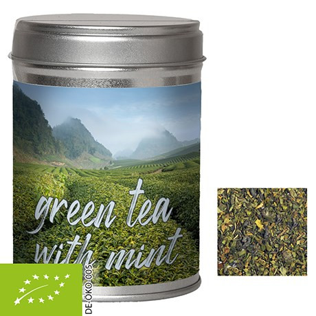 Bio Grüner Tee mit Minze, ca. 35g, Dual-Dose