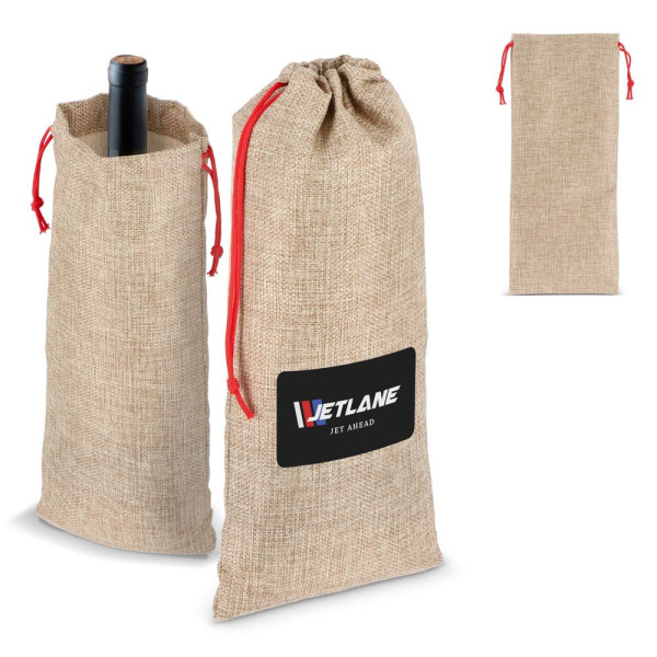 Flaschenetui im Jute-Stil 14 x 34 cm